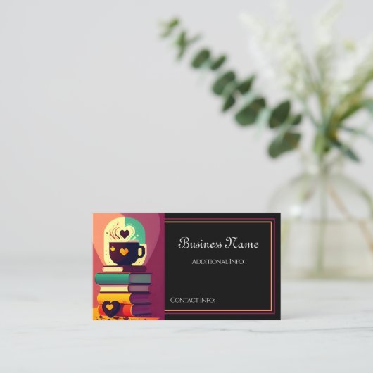 書籍とコーヒー 名刺 (スタンド正面)