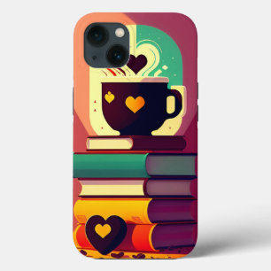 書籍とコーヒー iPhone 13ケース