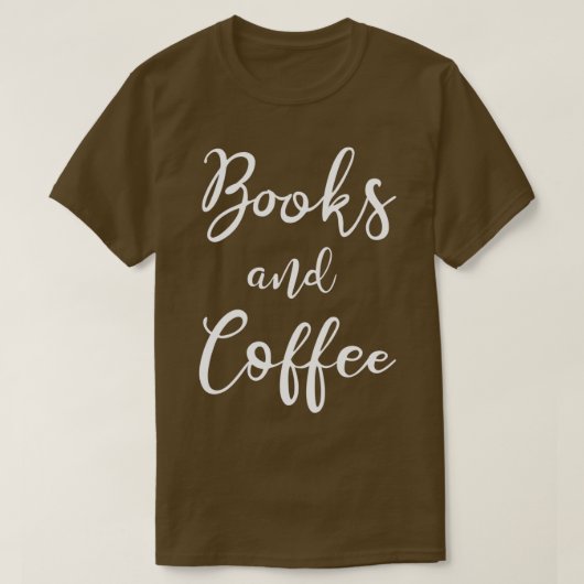 書籍とコーヒー Tシャツ (デザイン正面)