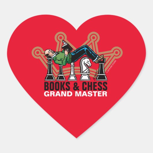 書籍とチェスのグランドマスター ハートシール (正面)