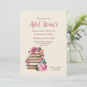 書籍とバラ招待状 招待状 (スタンド正面)