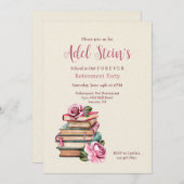 書籍とバラ招待状 招待状 (正面/裏面)