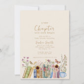 書籍とブランチ新しいチャプター赤ちゃんシャワー 招待状 (正面)