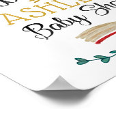 書籍とブランチ赤ちゃんシャワー歓迎サイン ポスター (角)