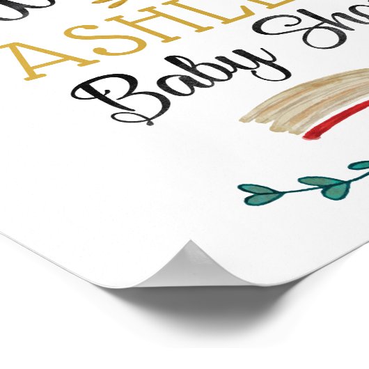 書籍とブランチ赤ちゃんシャワー歓迎サイン ポスター (角)