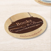 書籍とブリュースのコースター ラウンドペーパーコースター (アングル)