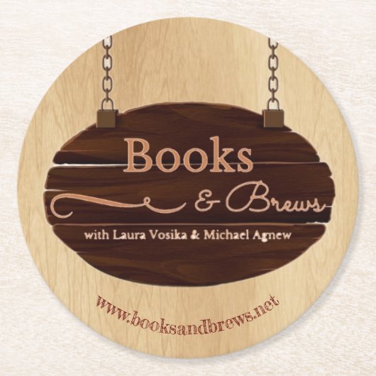 書籍とブリュースのコースター ラウンドペーパーコースター (正面)