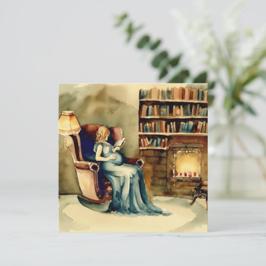 書籍とベビー:クラシック文学、赤ちゃんシャワー 招待状 (スタンド正面)