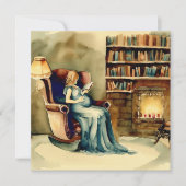 書籍とベビー:クラシック文学、赤ちゃんシャワー 招待状 (正面)