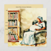 書籍とベビー:子供部屋韻リバイバル、赤ちゃんシャワー 招待状 (正面/裏面)