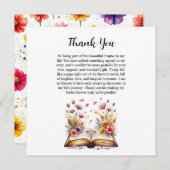 書籍とリングや輪テーマサンキューカード サンキューカード (正面/裏面)