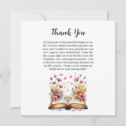 書籍とリングや輪テーマサンキューカード サンキューカード (正面)