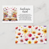 書籍とリングや輪テーマブライダルシャワー エンクロージャーカード (正面/裏面)