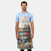 書籍と猫好きハイゲ誕生日退職 エプロン (着用した状態)