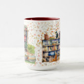 書籍と猫好きハイゲ誕生日退職 マグカップ (中央)