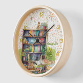 書籍と猫好きハイゲ誕生日退職 壁時計 (傾斜)