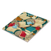 書籍と猫 タイル (側面)