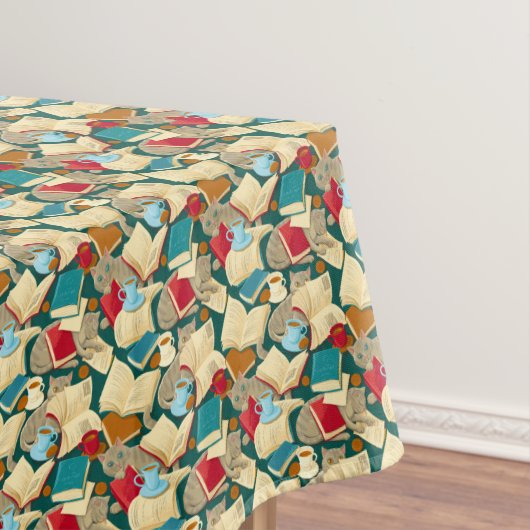 書籍と猫 テーブルクロス (インサイチュ)