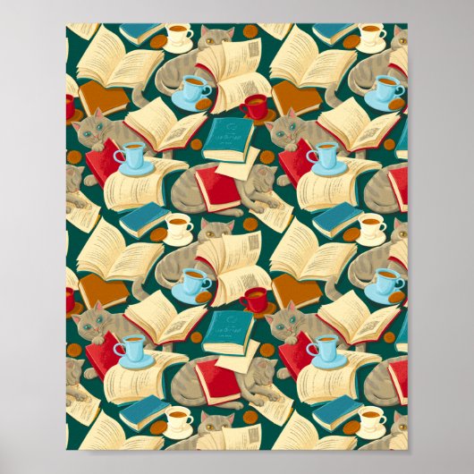 書籍と猫 ポスター (正面)