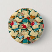 書籍と猫 缶バッジ (正面)