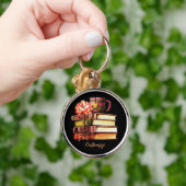 書籍と紅茶ブラック キーホルダー (手)