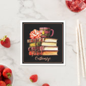 書籍と紅茶ブラック スタンダードカクテルナプキン (インサイチュ)