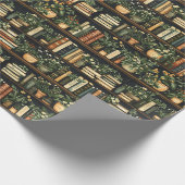 書籍と花の包み紙 ラッピングペーパー (角)