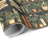 書籍と花の包み紙 ラッピングペーパー (ロールコーナー)