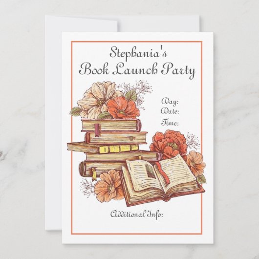 書籍と花の本の打ち上げ 招待状 (正面)