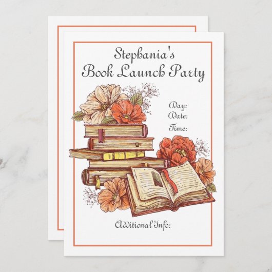 書籍と花の本の打ち上げ 招待状 (正面/裏面)