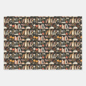 書籍と花の贈り物ラベル ラッピングペーパーシート (正面3)