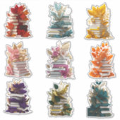 書籍と花 シール (正面)