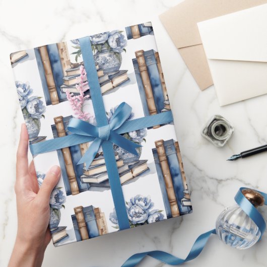 書籍と花 ラッピングペーパー (ギフト)