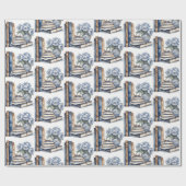 書籍と花 ラッピングペーパー (フラット)