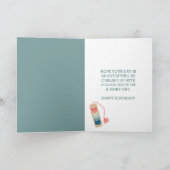 書籍と読しおり図解入りの、写真付きの誕生日 カード (内部)