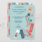 書籍と読テーマ誕生日パーティー 招待状 (正面/裏面)