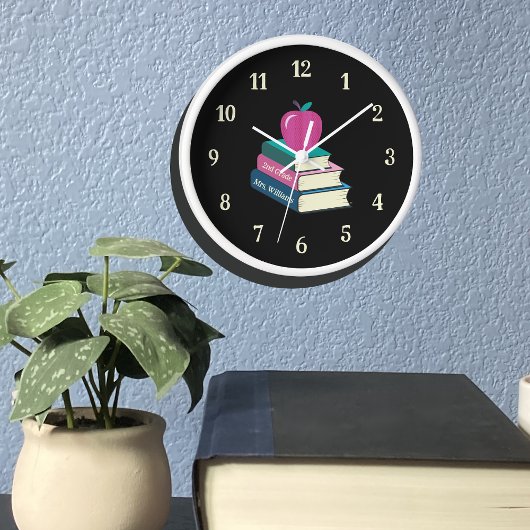 書籍とApple パーソナライズされた Classroom Wall Clock 壁時計