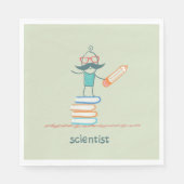 書籍に精通している科学者 スタンダードランチョンナプキン (正面)