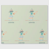 書籍に精通している科学者 ラッピングペーパー (フラット)