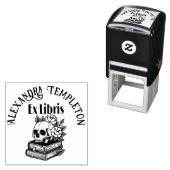 書籍に関するバラとのスカル#4PS Ex Libris Name セルフインキングスタンプ (インサイチュ)