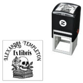 書籍に関するバラとのスカル#5PS Ex Libris Name セルフインキングスタンプ (インサイチュ)