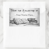 書籍のコレクションからクイルのカスタム蔵書票 長方形シール (バッグ)