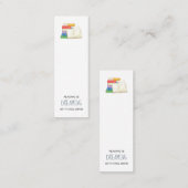 書籍のスタックとオープンブックの引用文 スキニー名刺 (正面/裏面)