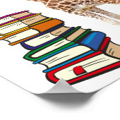 書籍のスタック付き編集可能な読キリン ポスター (角)