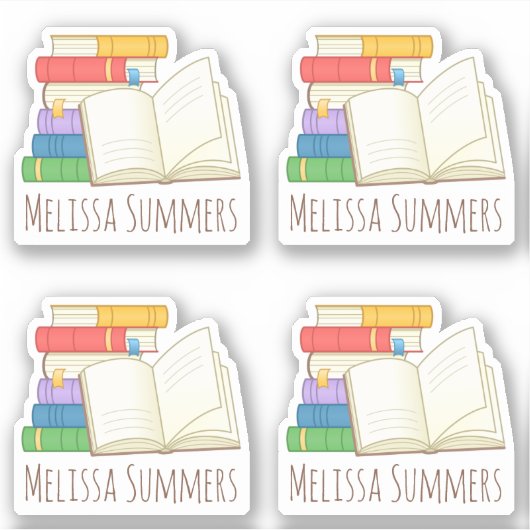 書籍のスタック名前をカスタムする蔵書票 シール (正面)