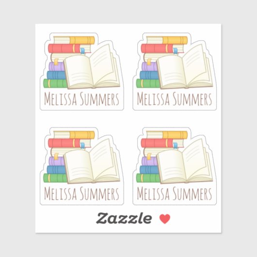 書籍のスタック名前をカスタムする蔵書票 シール (シート)