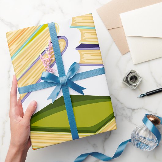 書籍のスタックBook Lover Art読 and's ラッピングペーパー