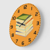 書籍のスタックBook Lover Art読 and's ラージ壁時計 (傾斜)