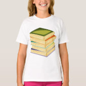 書籍のスタックBook Lover Art読 and's Tシャツ (正面)