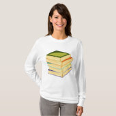 書籍のスタックBook Lover Art読 and's Tシャツ (正面フル)